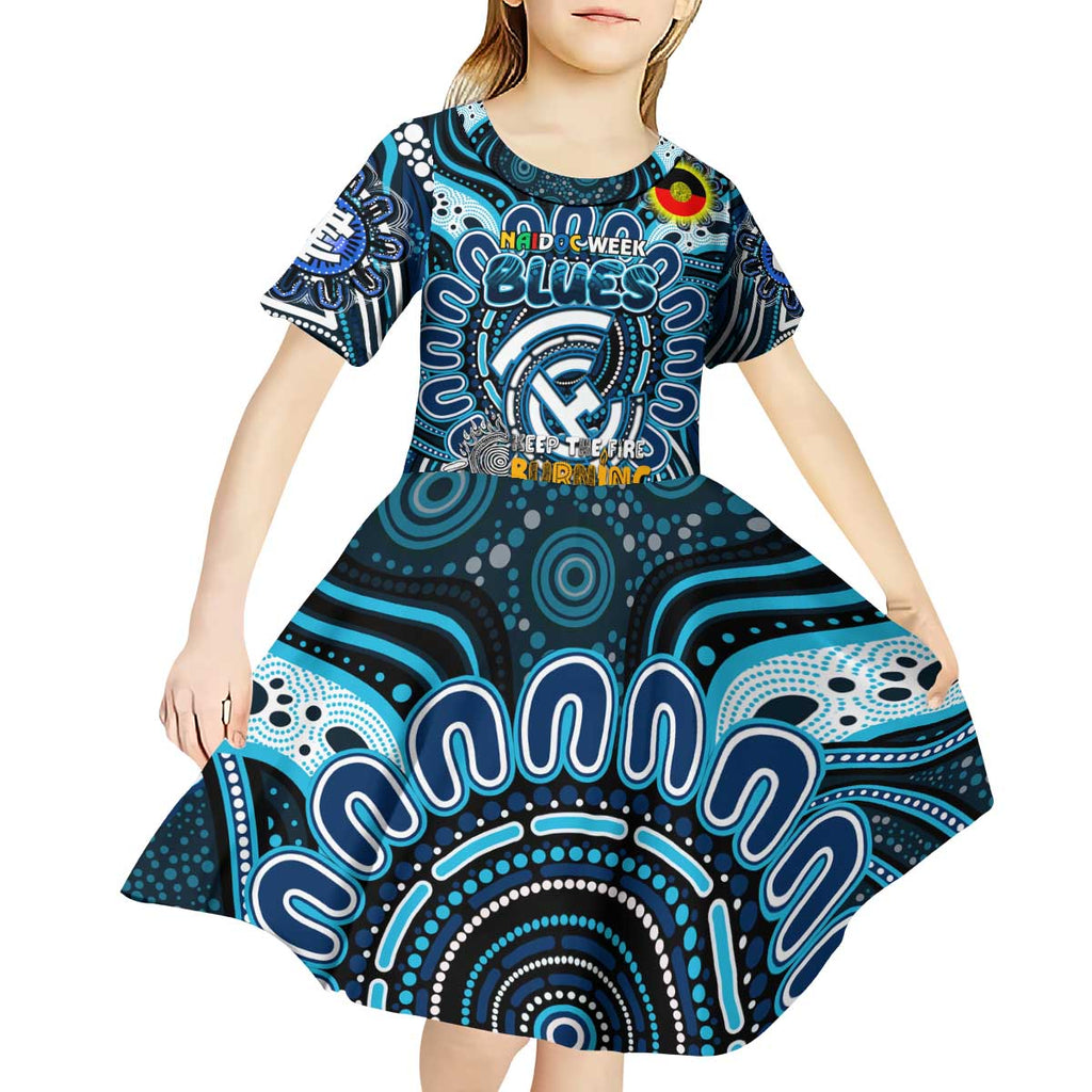 Custom Carlton Blues NAIDOC Week 2024 Kid Short Sleeve Dress Mascot Football