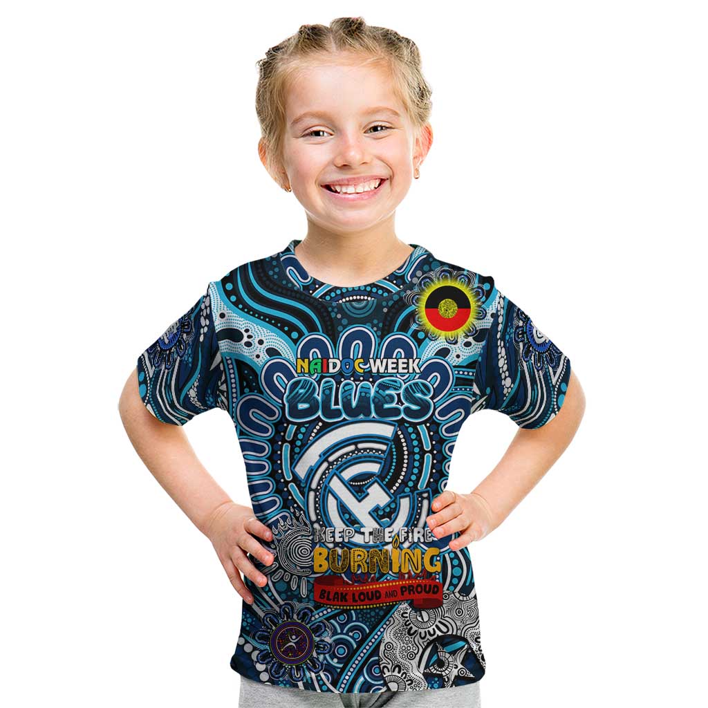 Custom Carlton Blues NAIDOC Week 2024 Kid T Shirt Mascot Football