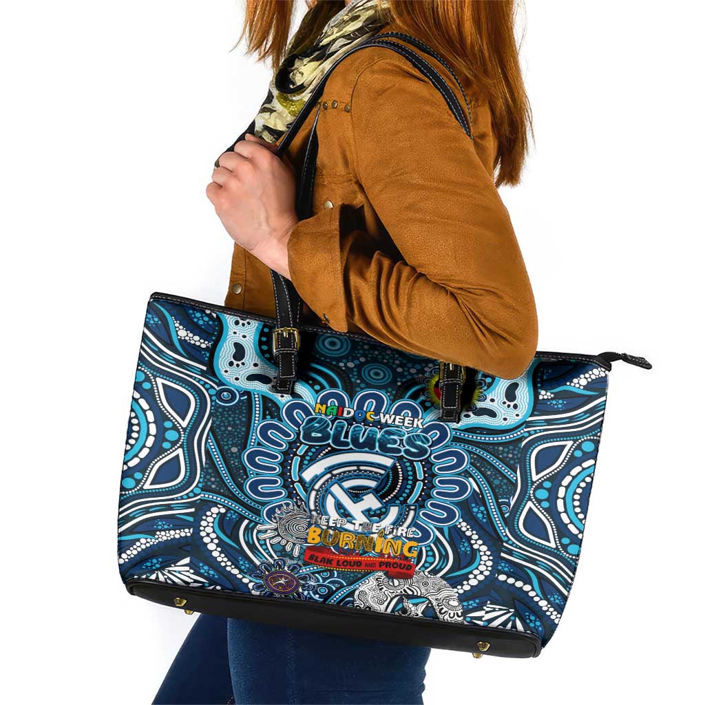Carlton Blues NAIDOC Week 2024 Leather Tote Bag Mascot Football