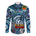 Custom Carlton Blues NAIDOC Week 2024 Long Sleeve Button Shirt Mascot Football