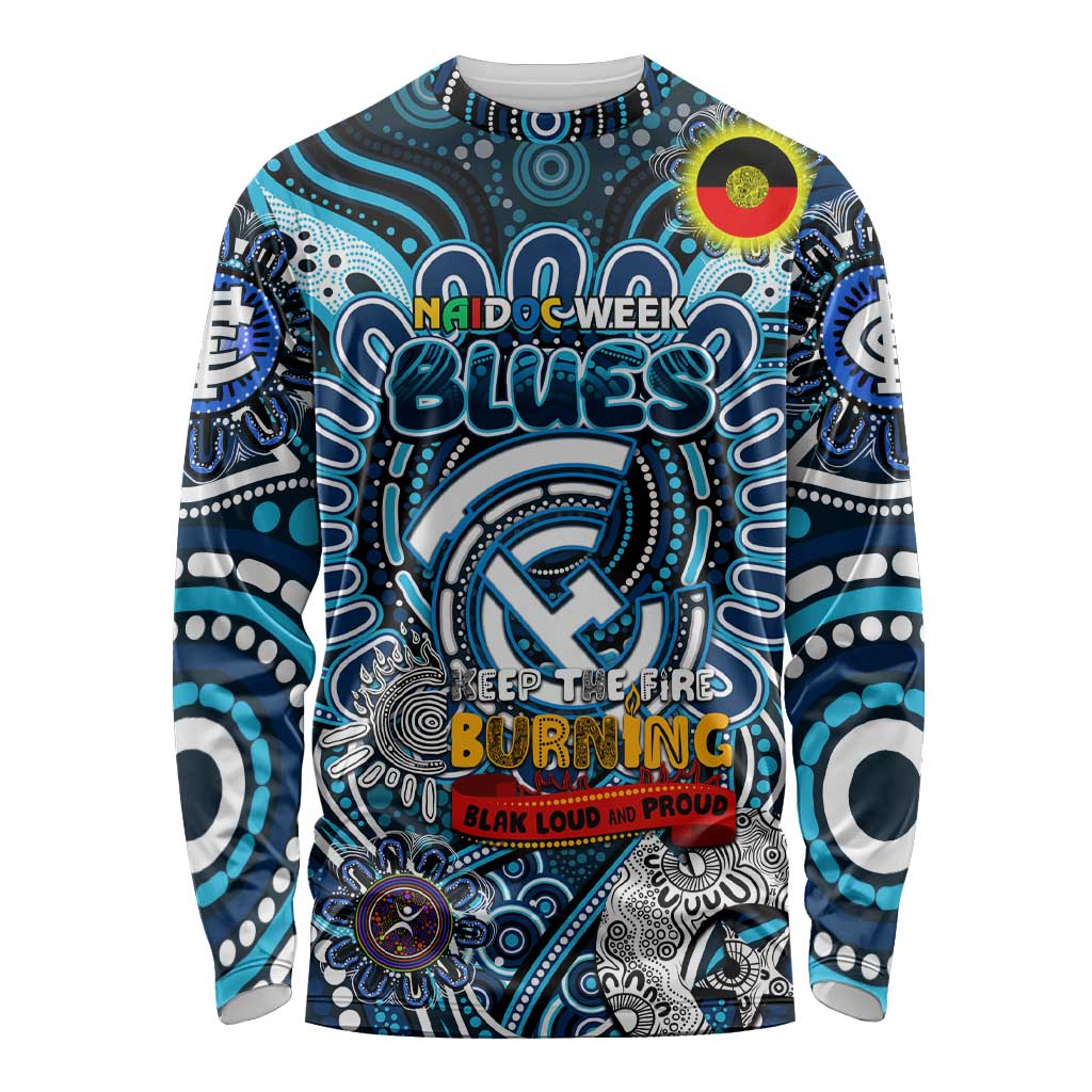 Custom Carlton Blues NAIDOC Week 2024 Long Sleeve Shirt Mascot Football