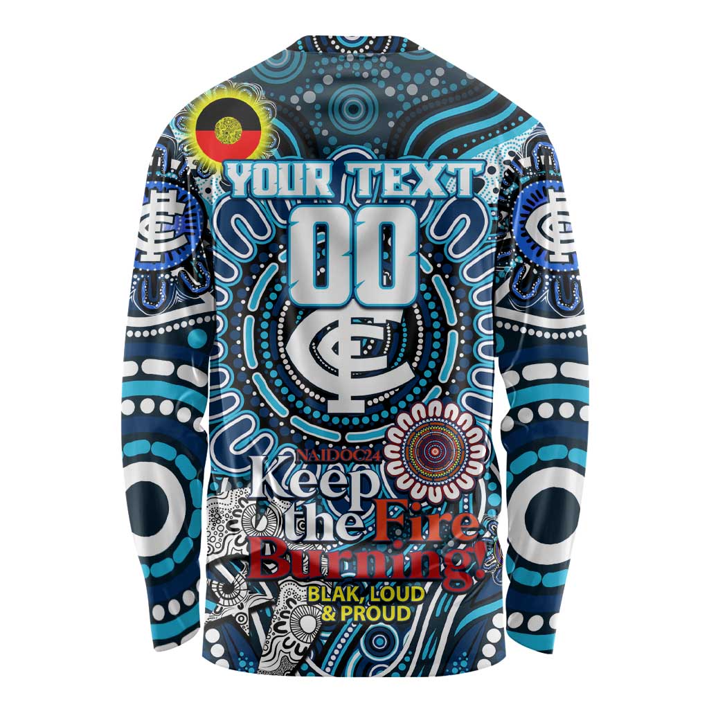 Custom Carlton Blues NAIDOC Week 2024 Long Sleeve Shirt Mascot Football
