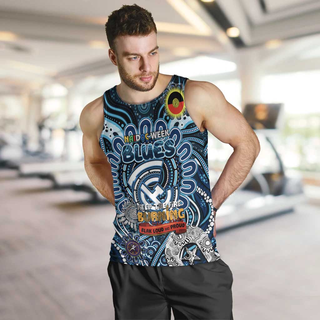 Custom Carlton Blues NAIDOC Week 2024 Men Tank Top Mascot Football