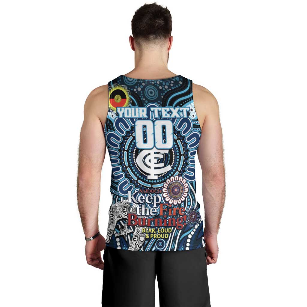 Custom Carlton Blues NAIDOC Week 2024 Men Tank Top Mascot Football