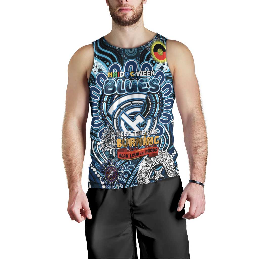 Custom Carlton Blues NAIDOC Week 2024 Men Tank Top Mascot Football
