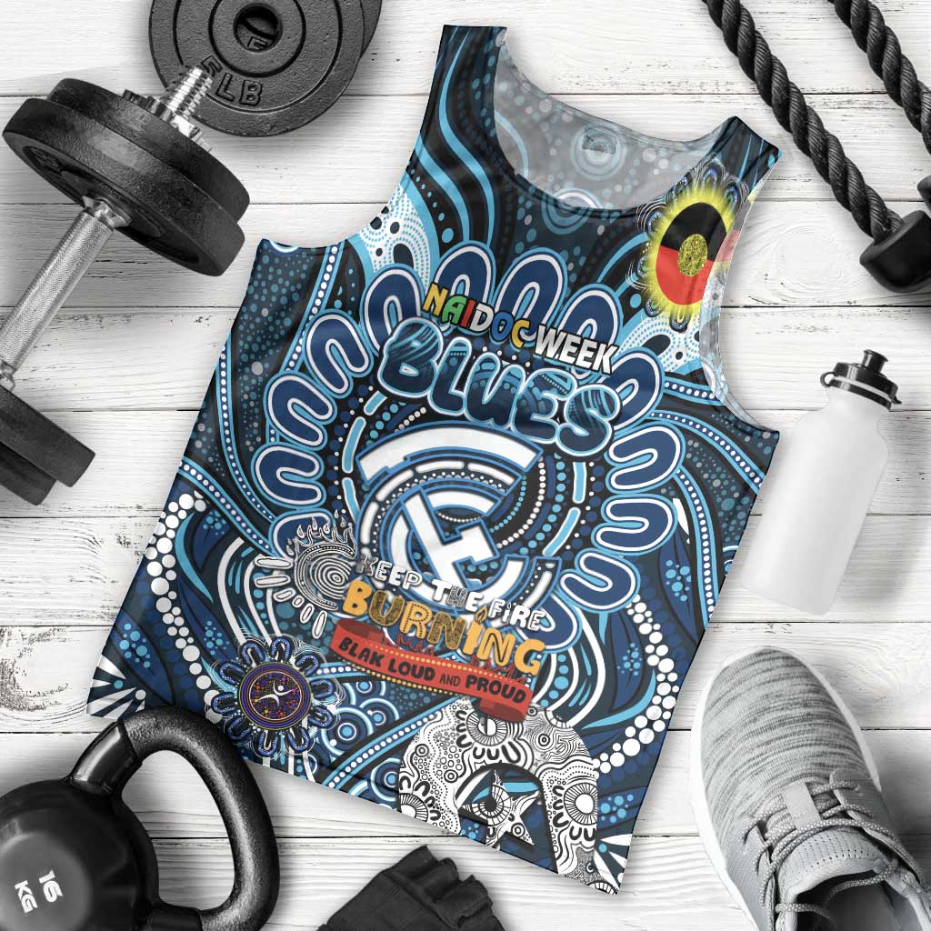 Custom Carlton Blues NAIDOC Week 2024 Men Tank Top Mascot Football