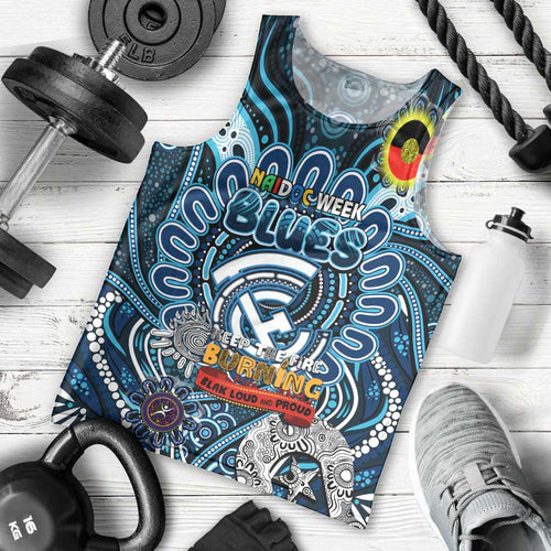 Custom Carlton Blues NAIDOC Week 2024 Men Tank Top Mascot Football