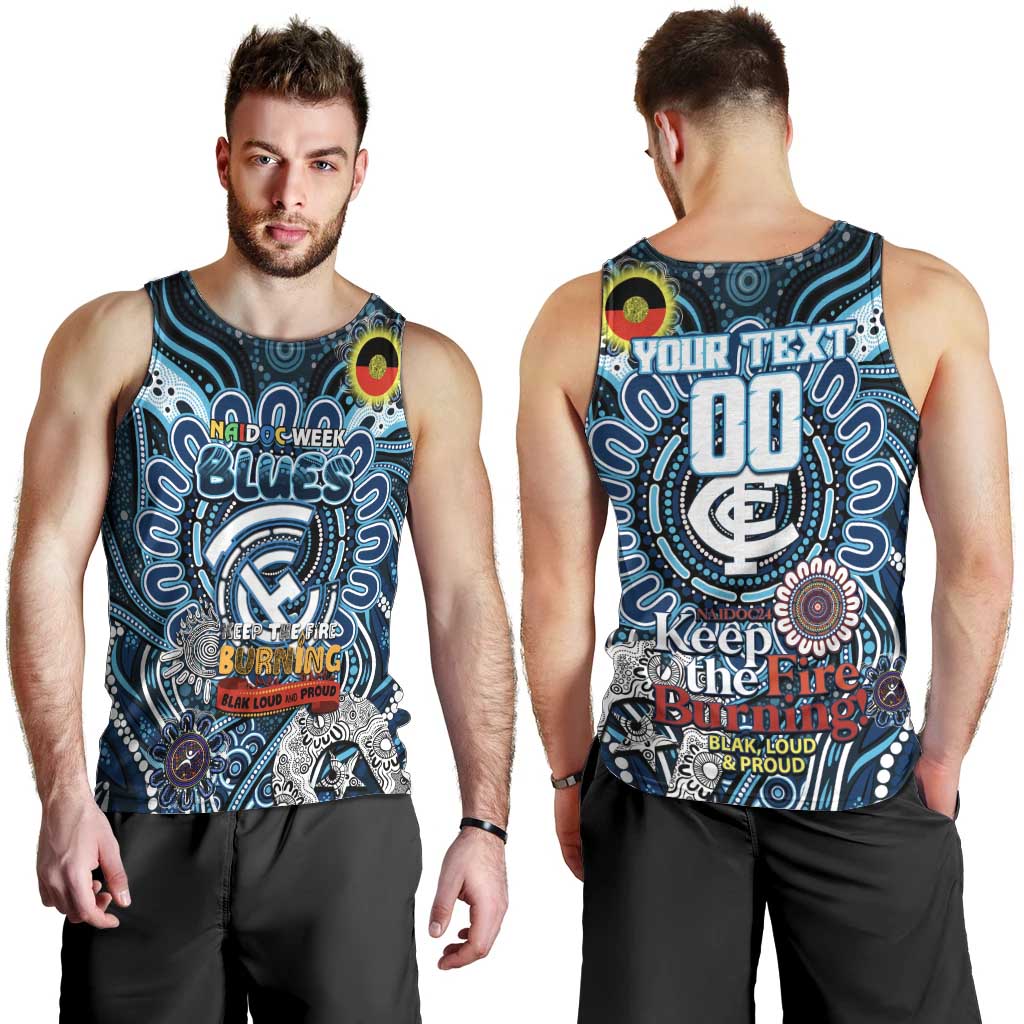 Custom Carlton Blues NAIDOC Week 2024 Men Tank Top Mascot Football