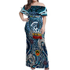 Custom Carlton Blues NAIDOC Week 2024 Off Shoulder Maxi Dress Mascot Football