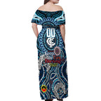 Custom Carlton Blues NAIDOC Week 2024 Off Shoulder Maxi Dress Mascot Football