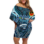 Custom Carlton Blues NAIDOC Week 2024 Off Shoulder Short Dress Mascot Football