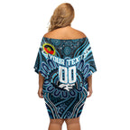 Custom Carlton Blues NAIDOC Week 2024 Off Shoulder Short Dress Mascot Football