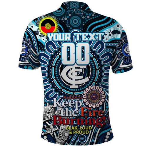 Custom Carlton Blues NAIDOC Week 2024 Polo Shirt Mascot Football
