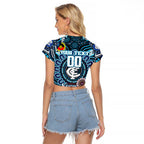 Custom Carlton Blues NAIDOC Week 2024 Raglan Cropped T Shirt Mascot Football