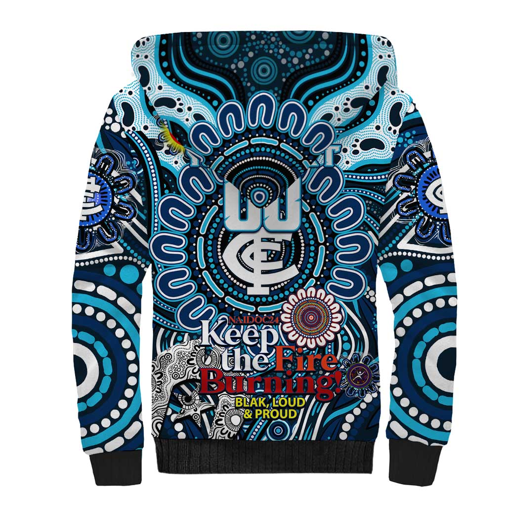 Custom Carlton Blues NAIDOC Week 2024 Sherpa Hoodie Mascot Football