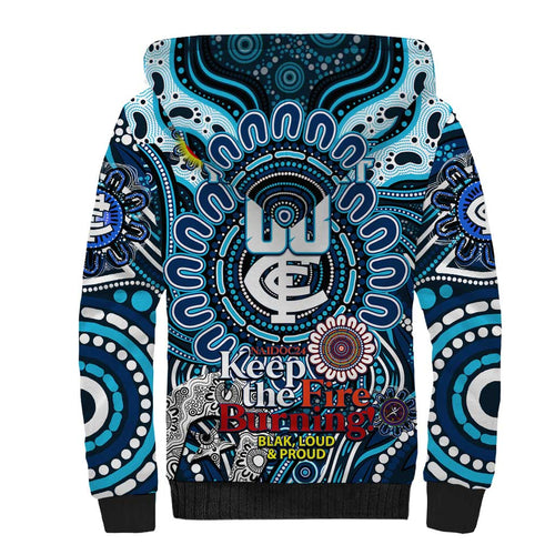 Custom Carlton Blues NAIDOC Week 2024 Sherpa Hoodie Mascot Football