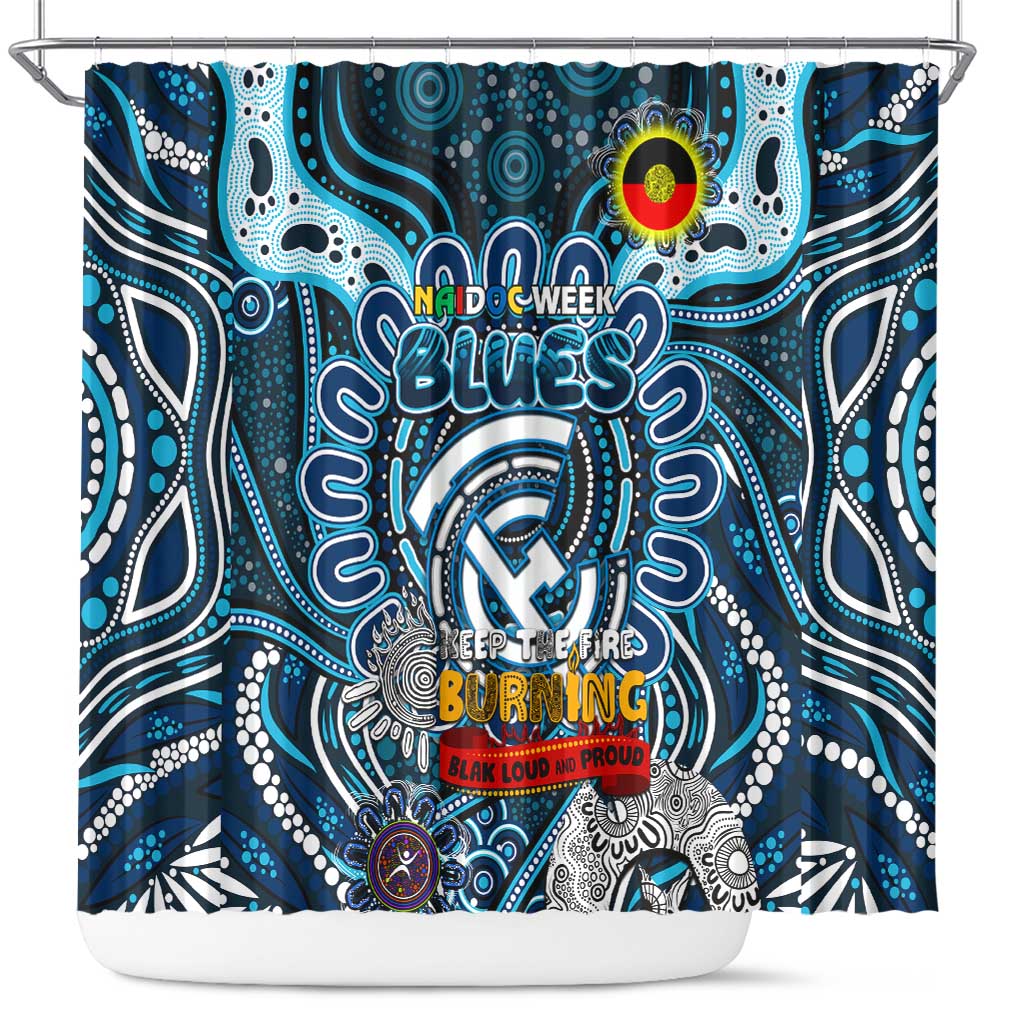 Carlton Blues NAIDOC Week 2024 Shower Curtain Mascot Football