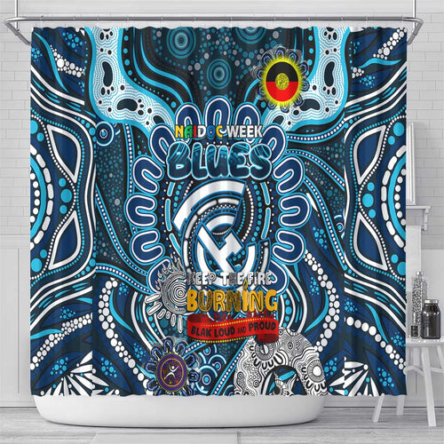 Carlton Blues NAIDOC Week 2024 Shower Curtain Mascot Football