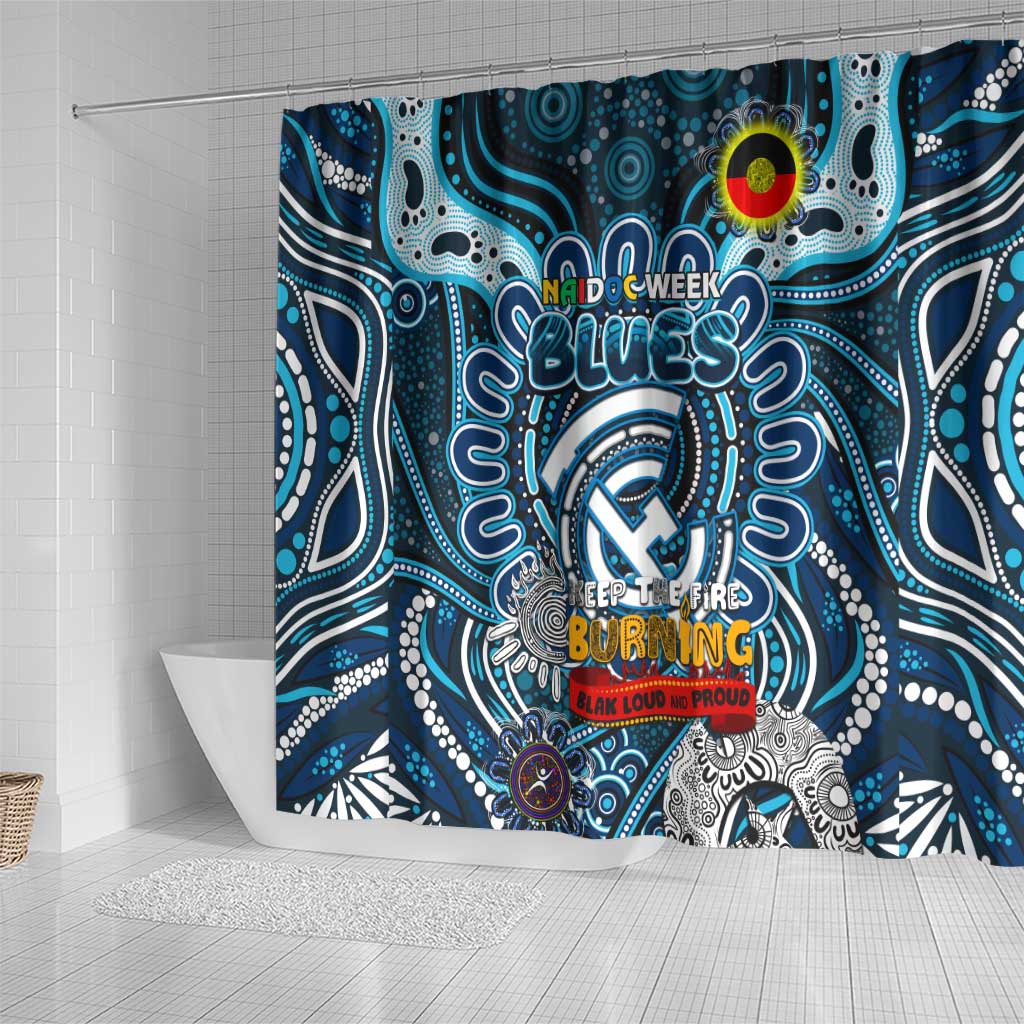 Carlton Blues NAIDOC Week 2024 Shower Curtain Mascot Football
