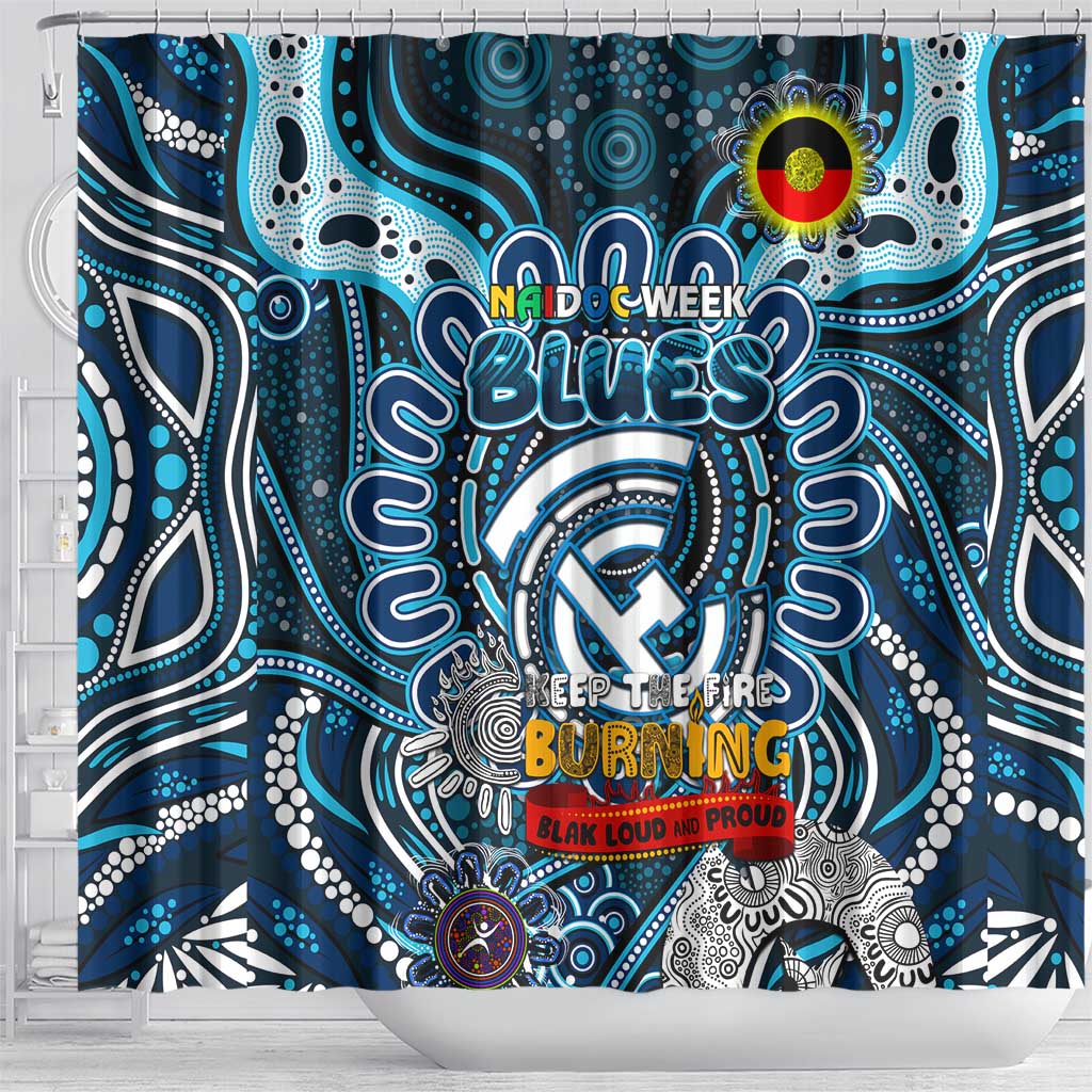Carlton Blues NAIDOC Week 2024 Shower Curtain Mascot Football