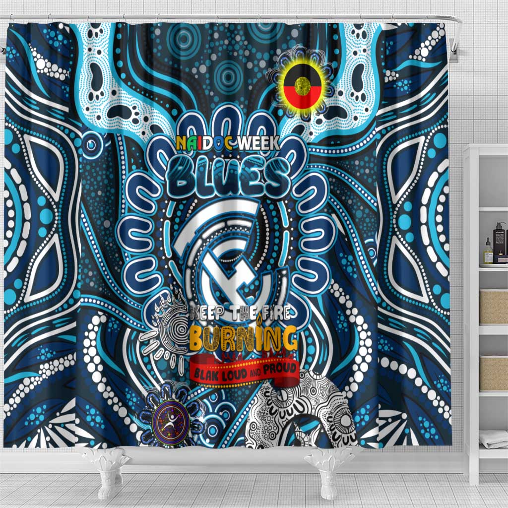 Carlton Blues NAIDOC Week 2024 Shower Curtain Mascot Football