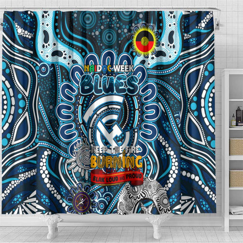 Carlton Blues NAIDOC Week 2024 Shower Curtain Mascot Football