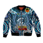 Custom Carlton Blues NAIDOC Week 2024 Sleeve Zip Bomber Jacket Mascot Football