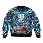 Custom Carlton Blues NAIDOC Week 2024 Sleeve Zip Bomber Jacket Mascot Football