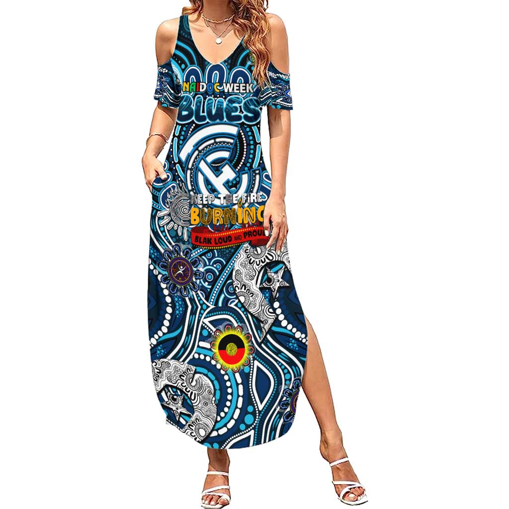 Custom Carlton Blues NAIDOC Week 2024 Summer Maxi Dress Mascot Football