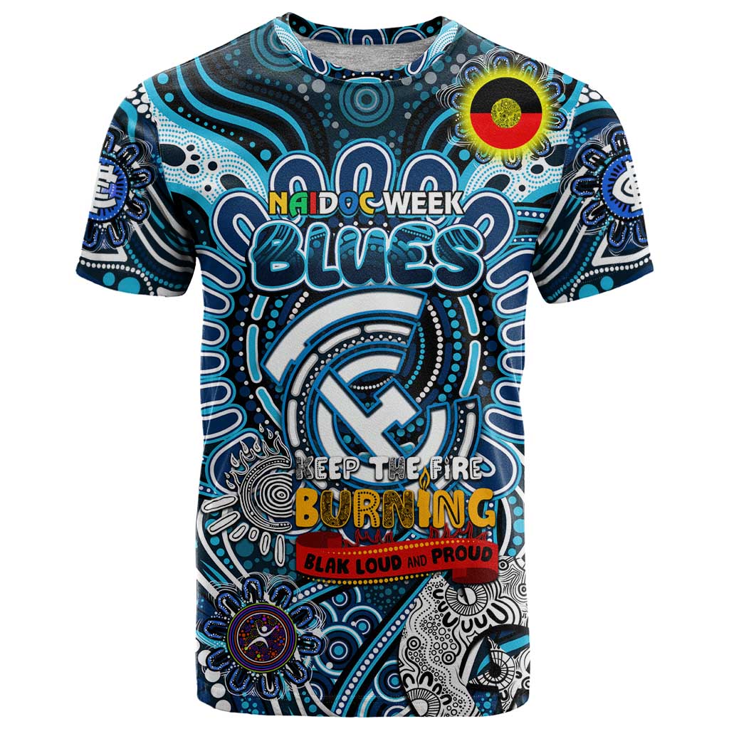 Custom Carlton Blues NAIDOC Week 2024 T Shirt Mascot Football