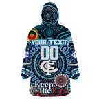 Custom Carlton Blues NAIDOC Week 2024 Wearable Blanket Hoodie Mascot Football