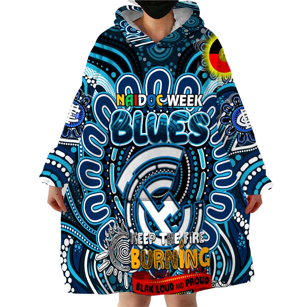 Custom Carlton Blues NAIDOC Week 2024 Wearable Blanket Hoodie Mascot Football