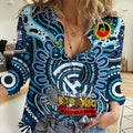 Custom Carlton Blues NAIDOC Week 2024 Women Casual Shirt Mascot Football