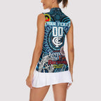 Custom Carlton Blues NAIDOC Week 2024 Women Sleeveless Polo Shirt Mascot Football