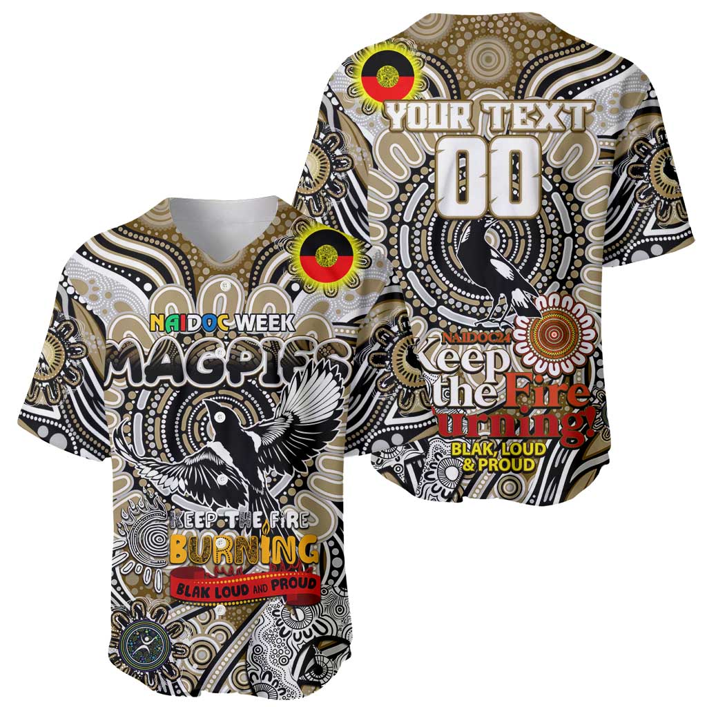 Custom Collingwood Magpies NAIDOC Week 2024 Baseball Jersey Mascot Football