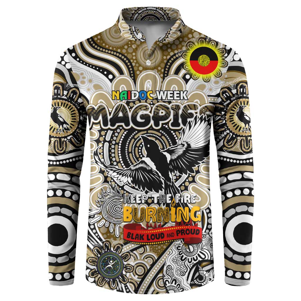 Custom Collingwood Magpies NAIDOC Week 2024 Button Sweatshirt Mascot Football