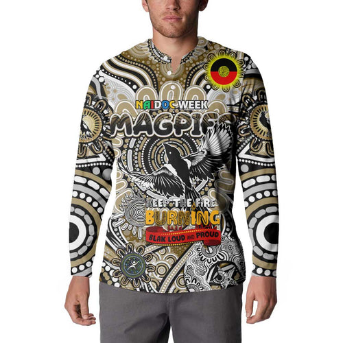 Custom Collingwood Magpies NAIDOC Week 2024 Button Sweatshirt Mascot Football