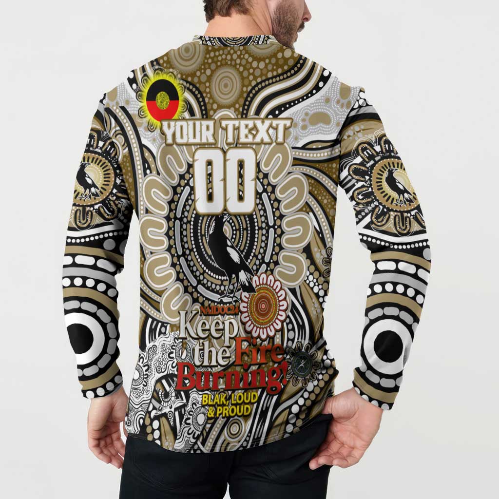 Custom Collingwood Magpies NAIDOC Week 2024 Button Sweatshirt Mascot Football
