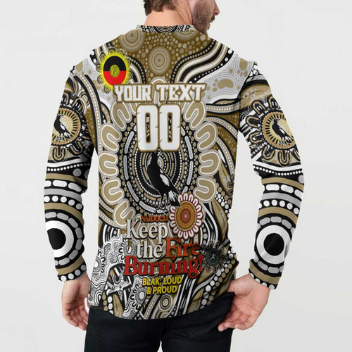 Custom Collingwood Magpies NAIDOC Week 2024 Button Sweatshirt Mascot Football