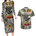 Custom Collingwood Magpies NAIDOC Week 2024 Couples Matching Long Sleeve Bodycon Dress and Hawaiian Shirt Mascot Football