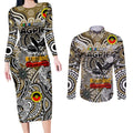 Custom Collingwood Magpies NAIDOC Week 2024 Couples Matching Long Sleeve Bodycon Dress and Long Sleeve Button Shirt Mascot Football