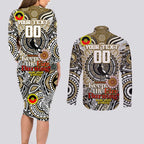 Custom Collingwood Magpies NAIDOC Week 2024 Couples Matching Long Sleeve Bodycon Dress and Long Sleeve Button Shirt Mascot Football
