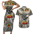 Custom Collingwood Magpies NAIDOC Week 2024 Couples Matching Short Sleeve Bodycon Dress and Hawaiian Shirt Mascot Football