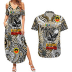 Custom Collingwood Magpies NAIDOC Week 2024 Couples Matching Summer Maxi Dress and Hawaiian Shirt Mascot Football
