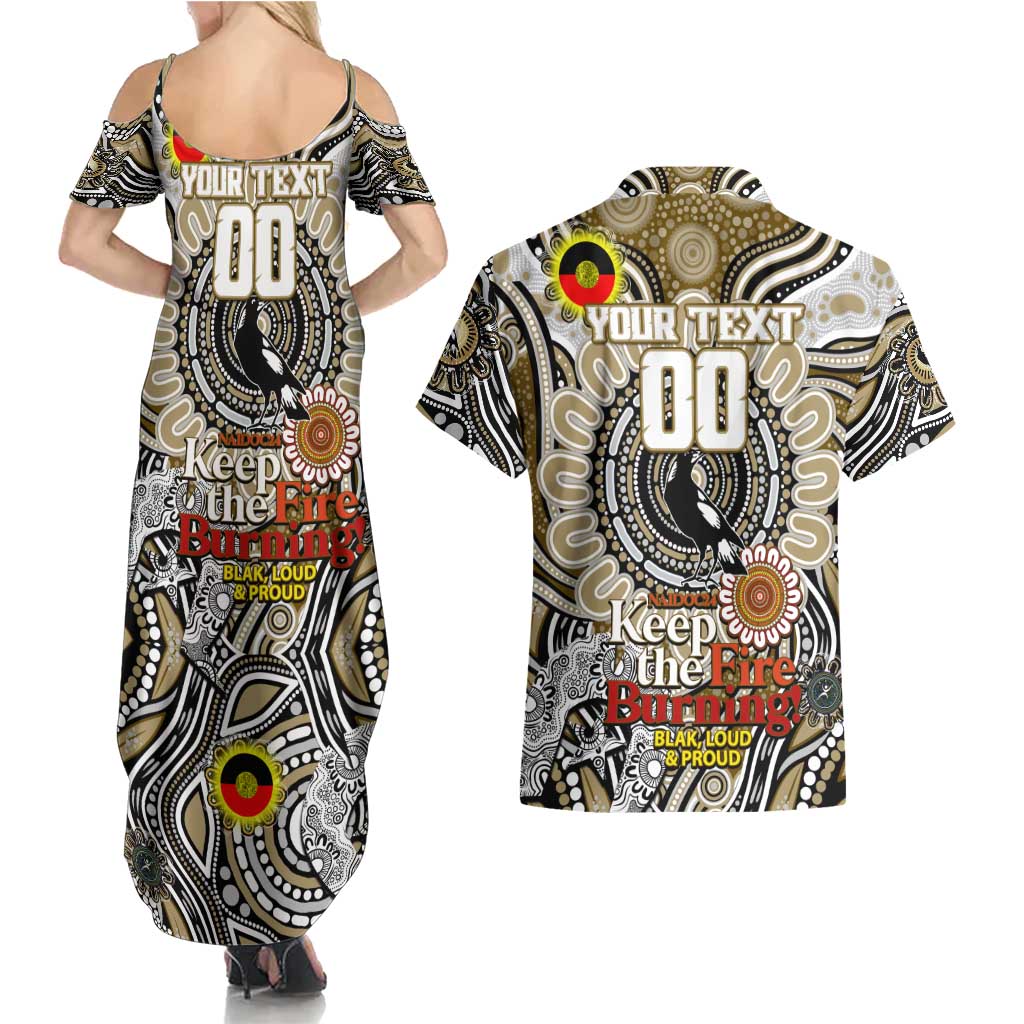 Custom Collingwood Magpies NAIDOC Week 2024 Couples Matching Summer Maxi Dress and Hawaiian Shirt Mascot Football