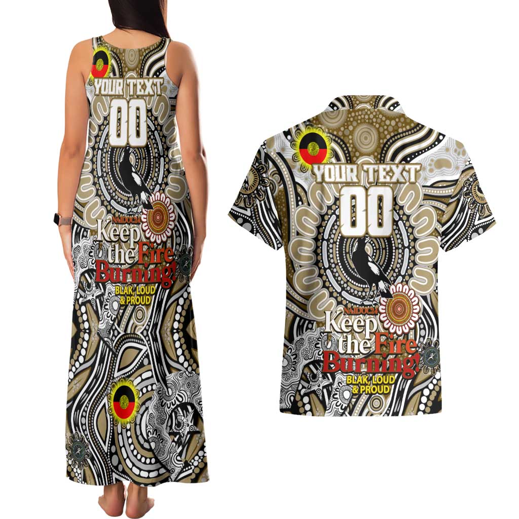 Custom Collingwood Magpies NAIDOC Week 2024 Couples Matching Tank Maxi Dress and Hawaiian Shirt Mascot Football