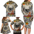 Custom Collingwood Magpies NAIDOC Week 2024 Family Matching Long Sleeve Bodycon Dress and Hawaiian Shirt Mascot Football