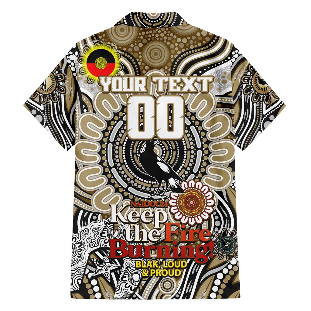 Custom Collingwood Magpies NAIDOC Week 2024 Family Matching Long Sleeve Bodycon Dress and Hawaiian Shirt Mascot Football