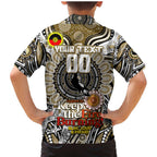 Custom Collingwood Magpies NAIDOC Week 2024 Family Matching Mermaid Dress and Hawaiian Shirt Mascot Football