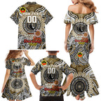 Custom Collingwood Magpies NAIDOC Week 2024 Family Matching Mermaid Dress and Hawaiian Shirt Mascot Football